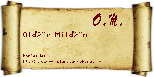 Olár Milán névjegykártya